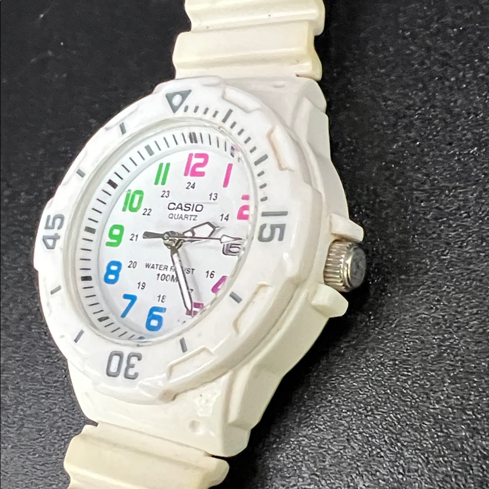 Casio Women’s White Watch with Multicolor Numerals - Picture 4 of 10